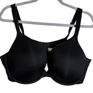 Cacique Lane Bryant Smooth Boost Plunge Bra Black 42DD